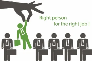 Talent selection concept with a hand choosing a candidate