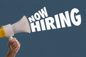 Megaphone announcing now hiring opportunities
