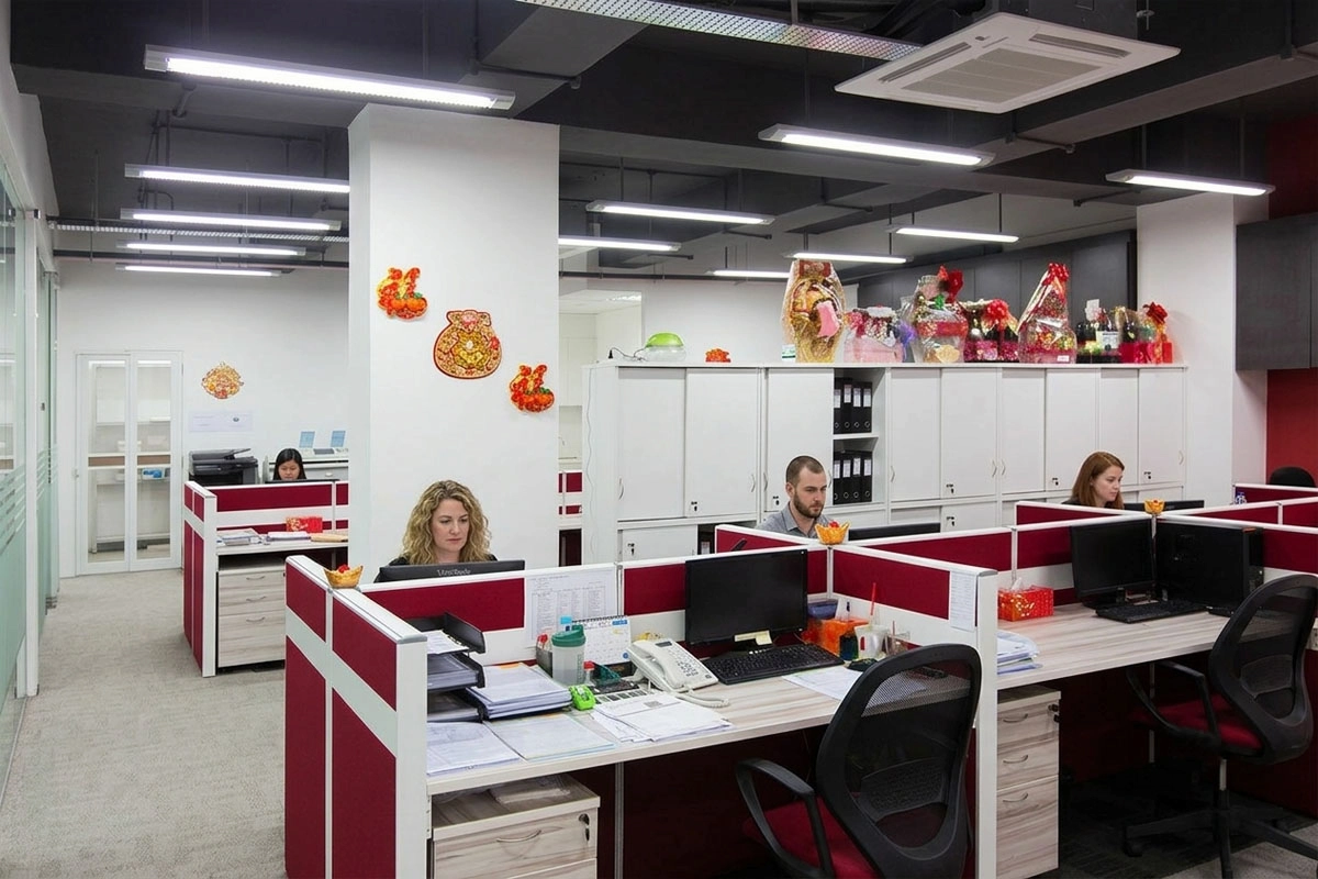 Office team engaged in daily business operations.