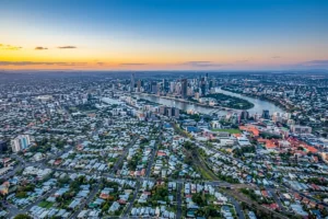 Panoramic view of a modern city skyline