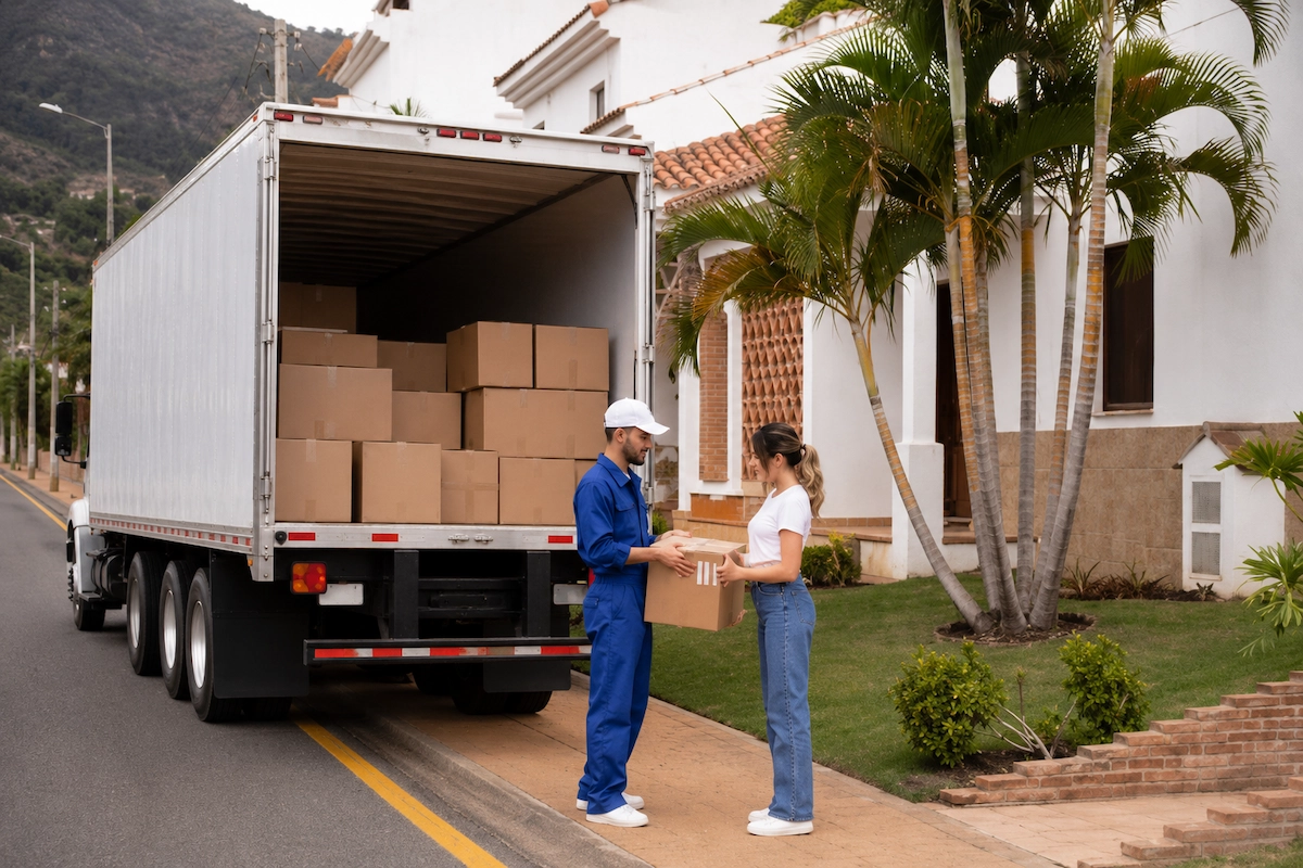 HC driver jobs in Brisbane delivery driver handing package to woman